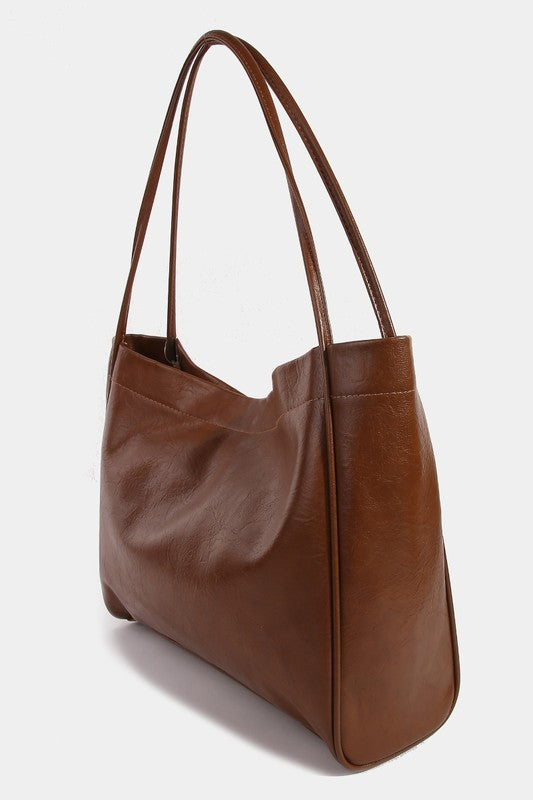 Fame Faux Leather Tote Bag