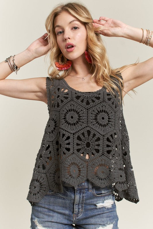 ADORA Crochet Wide Strap Tank