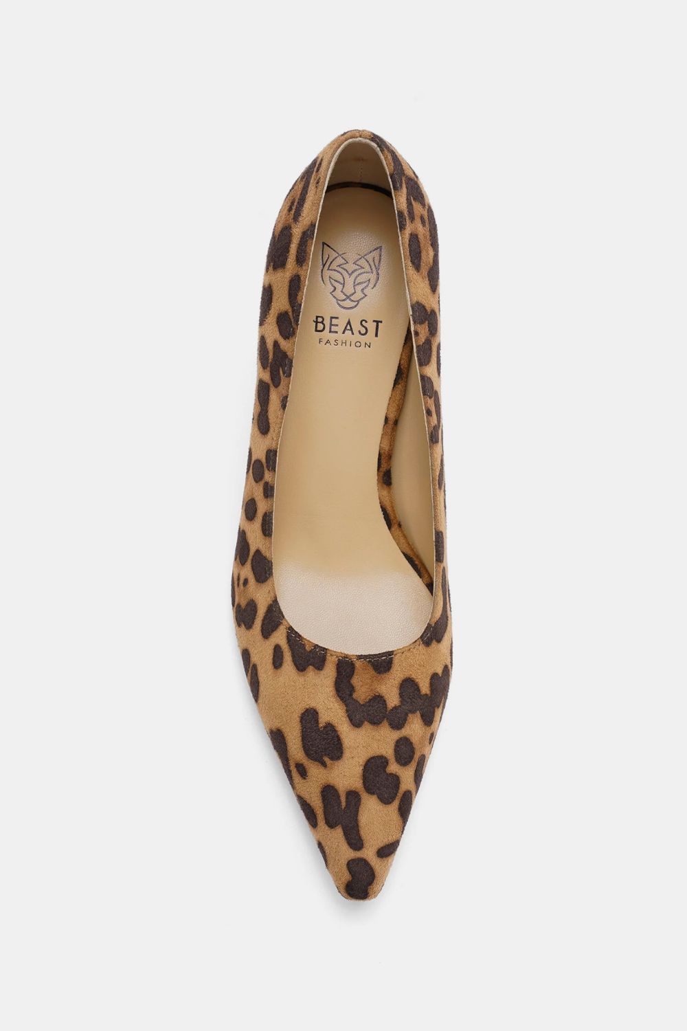 Beast Fashion Faux Suede Leopard Point Toe Pumps