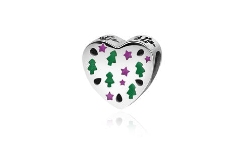 One Piece 925 Sterling Silver Heart Bead Charm