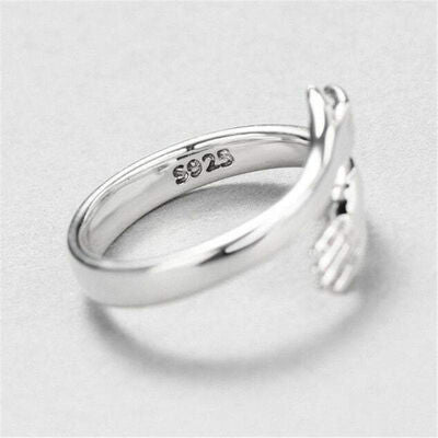 Hug Shape 925 Sterling Silver Bypass Ring