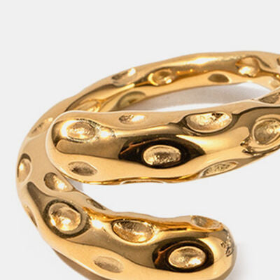 Titanium Steel Gold-Plated Bypass Ring
