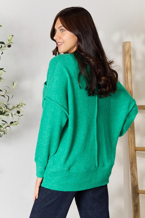 Zenana Round Neck Long Sleeve Sweater