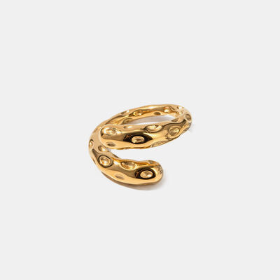 Titanium Steel Gold-Plated Bypass Ring