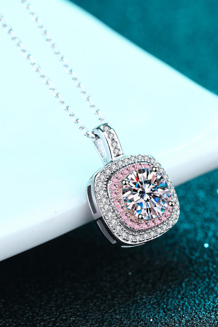 1 Carat Geometric Moissanite Pendant Necklace