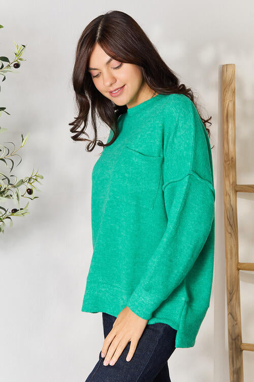 Zenana Round Neck Long Sleeve Sweater